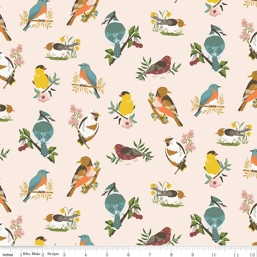 Fabric Riley Blake Latte Birds Winged Medley by the Quarter Yard C15911-LATTE