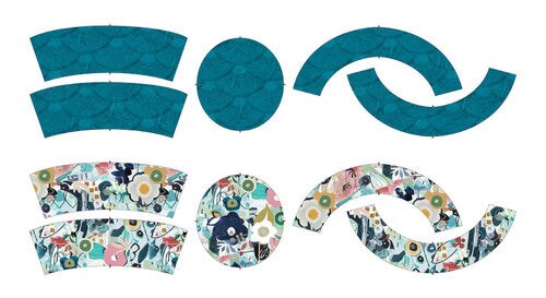 Fabric Studio E Jade Color Me Abstract Reversable Bucket Hat Panel 8543P-69