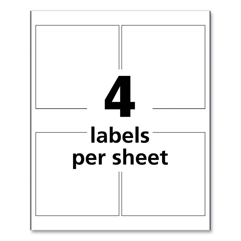 Avery UltraDuty 4 in. x 4 in. GHS Chemical Waterproof and UV Resistant Labels - White (200/Pack)