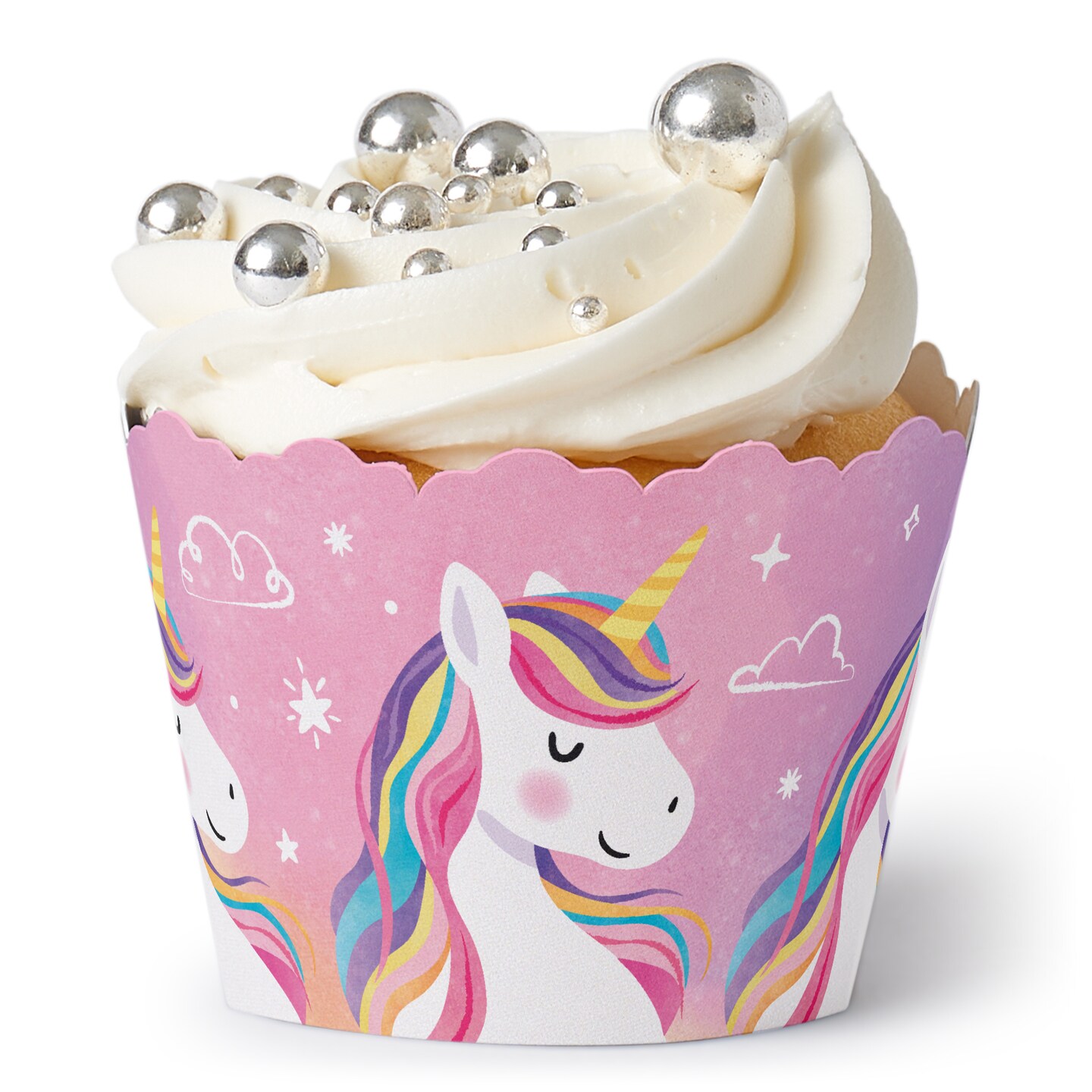 Big Dot of Happiness Unicorn Cupcake Wrappers, Adjustable Fit, Rainbow Birthday Party Favor Decorations, Unicorn Dessert Wraps - Set of 12