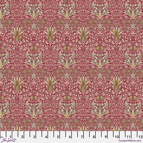 Fabric FreeSpirit Morris & Co. Small Thorned Rose Snakehead Oxford Holiday by the Quarter Yard PWWM133