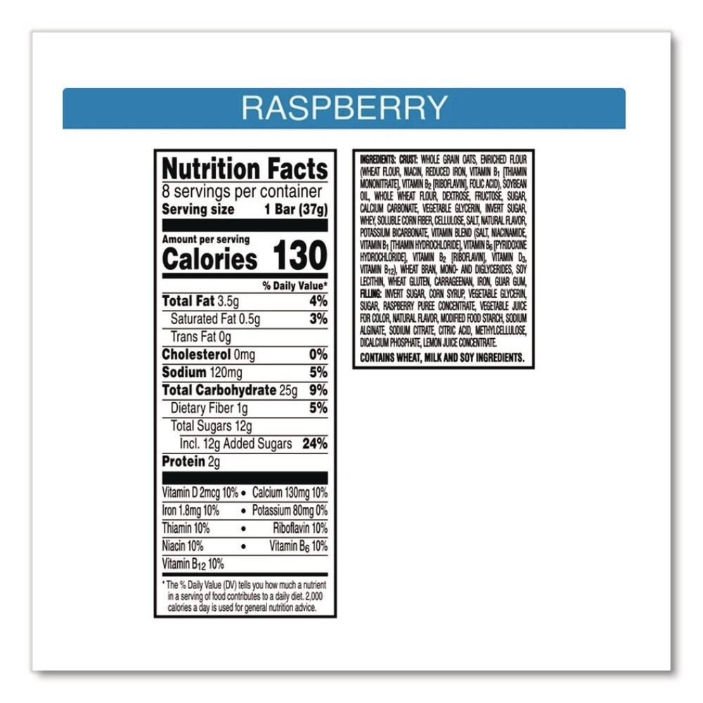 Kellogg's Nutri-Grain Soft Baked Individually Wrapped 1.3 oz. Breakfast Bars - Raspberry (16/Box)