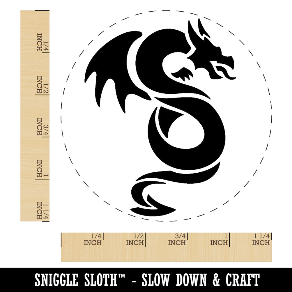 Winged Serpent Dragon Rubber Stamp for Stamping Crafting Planners