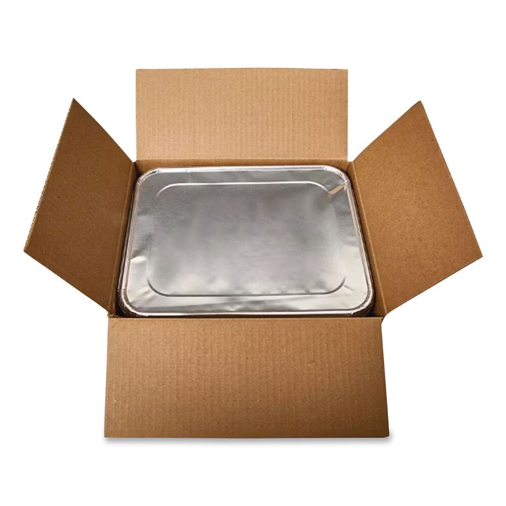 Handi-Foil 12.81 in. x 10.44 in. 25 Gauge Steam Pan Foil Lids Fits Half-Size Pan (100/Carton)