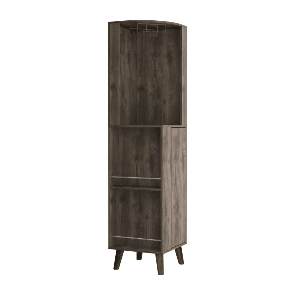 Edge Collections -72.83" x 17.72"-Brown-Contemporary Corner Bar Cabinet with Storage-1 pcs