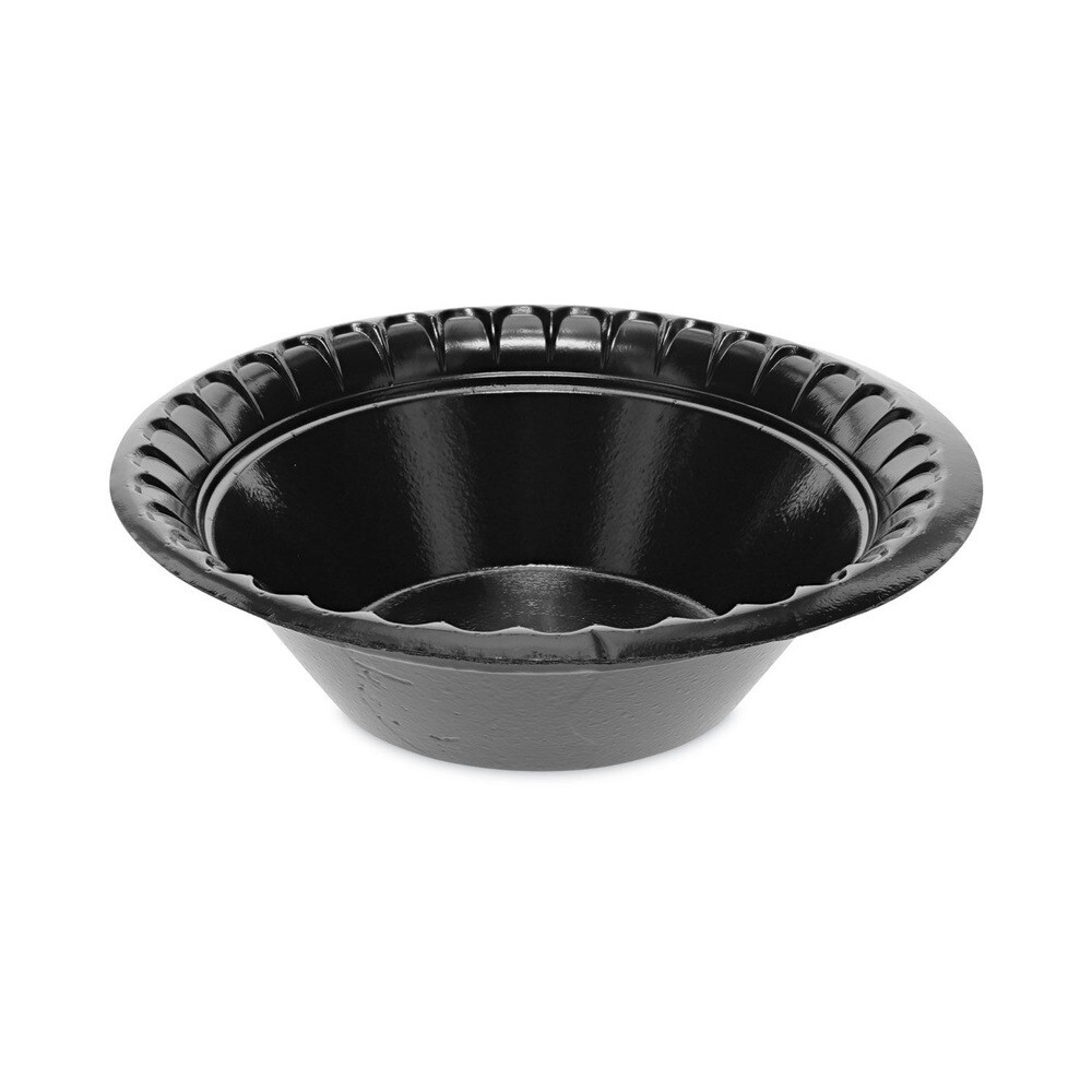 Pactiv Corp. Placesetter Deluxe 6 in. dia 12 oz Laminated Foam Dinnerware, Bowl - Black (1,000/Carton)