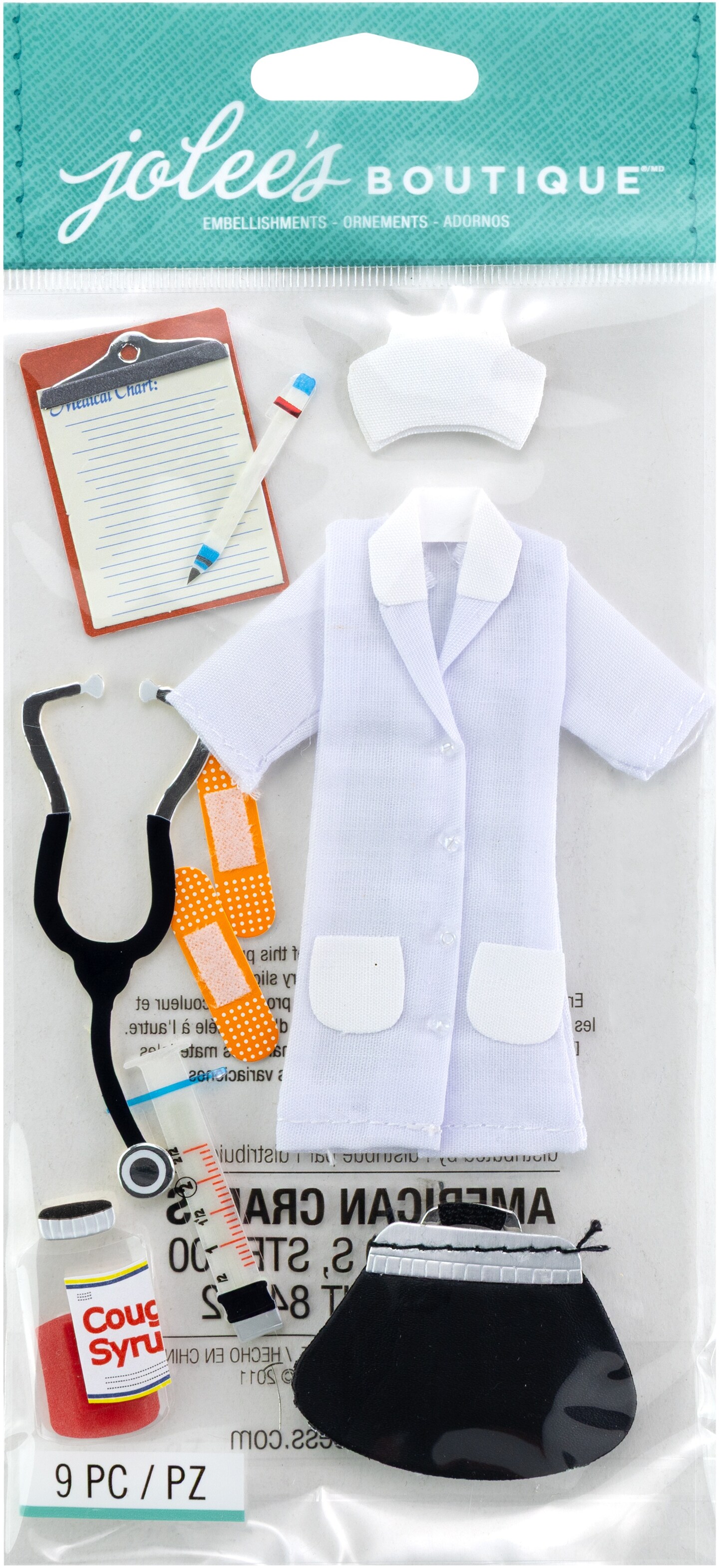 Jolee's Boutique Le Grande Dimensional Stickers - Nurse, 9pcs