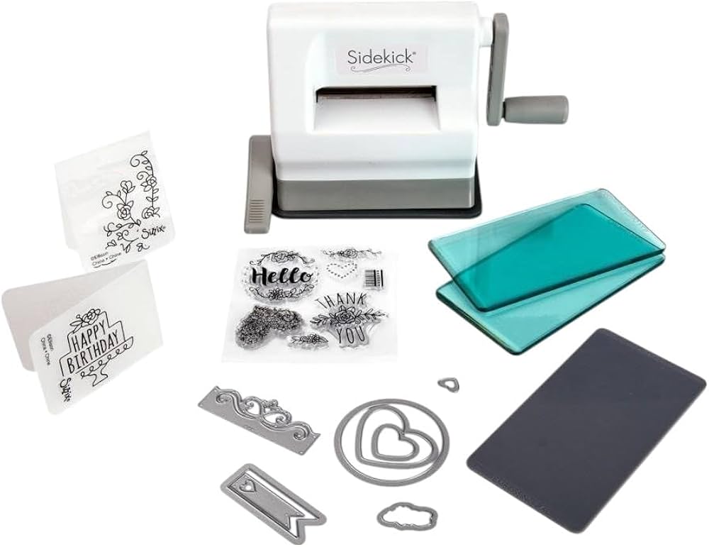 Sizzix Sidekick Die Cut & Embossing Starter Kit Bundle (White & Grey)