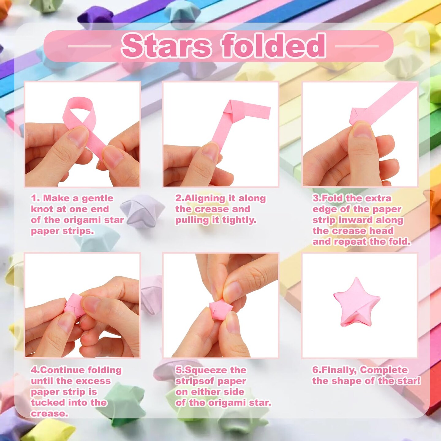 2060 Sheets Origami Paper - 27 Color Assortment, Double Sided Star Paper Strips for DIY Hand Art Crafts