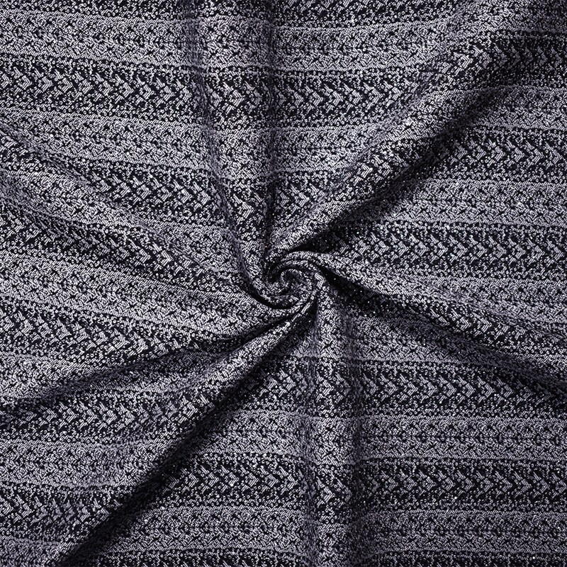 Black-Silver Rayon Blend Stretch Stripe Bengaline Jacquard Fabric By the Yard