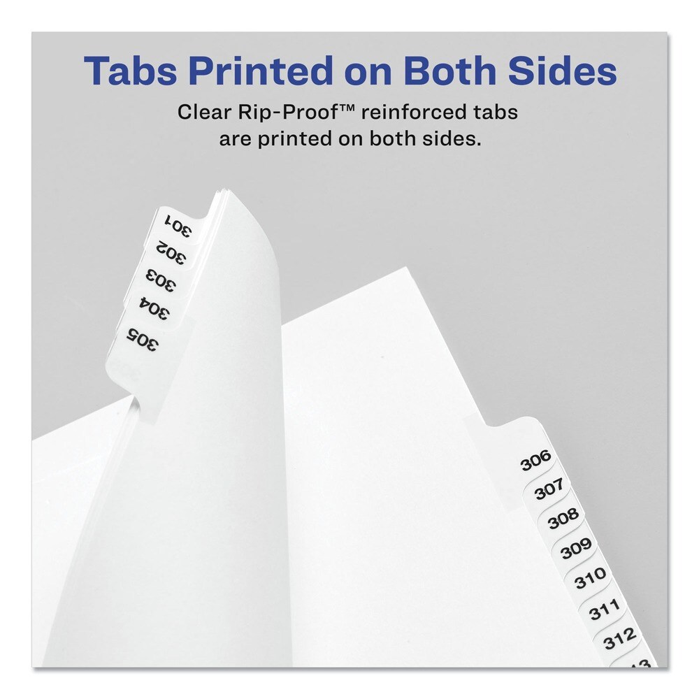 Avery 11 in. x 8.5 in. 26-Tab D Avery Style Preprinted Legal Exhibit Side Tab Index Dividers - White (25/Pack)
