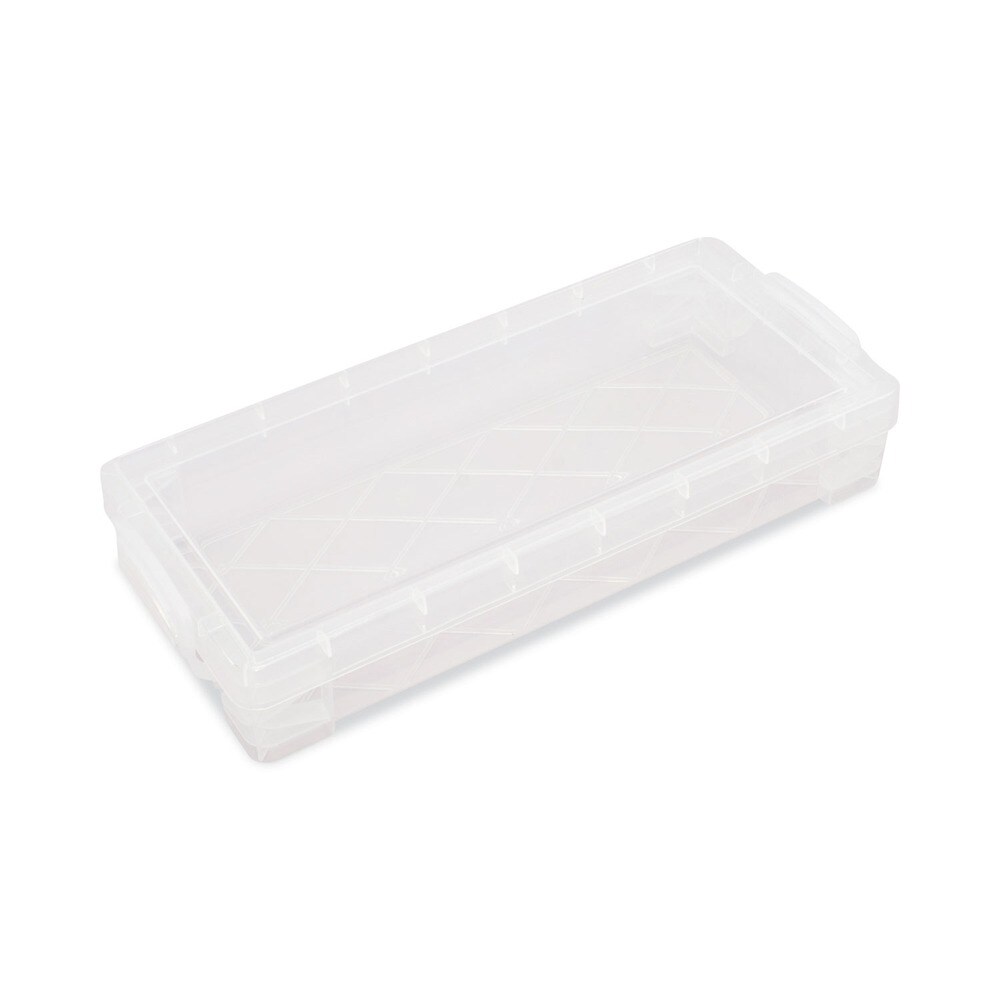 Advantus 8.25 in. x 3.75 in. x 1.5 in. Super Stacker Pencil Box - Clear