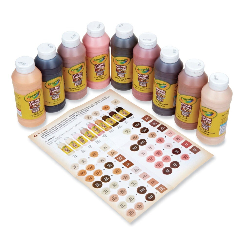 Crayola 8 oz. Bottles Colors of the World Washable Paint - 9 Assorted Colors