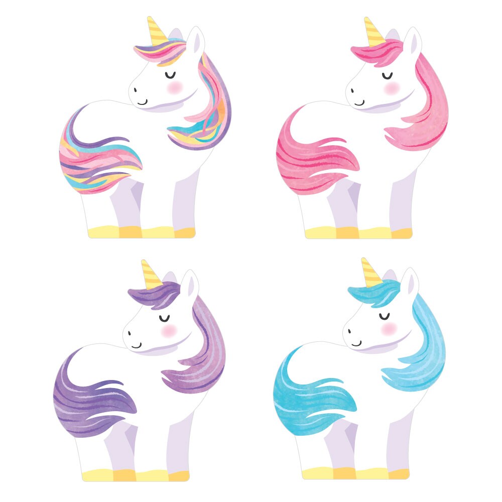 Big Dot of Happiness Unicorn Party Paper Cutouts, Double-Sided White Unicorn-Shaped Decorations, DIY Rainbow Unicorn Party Essentials - Set of 20