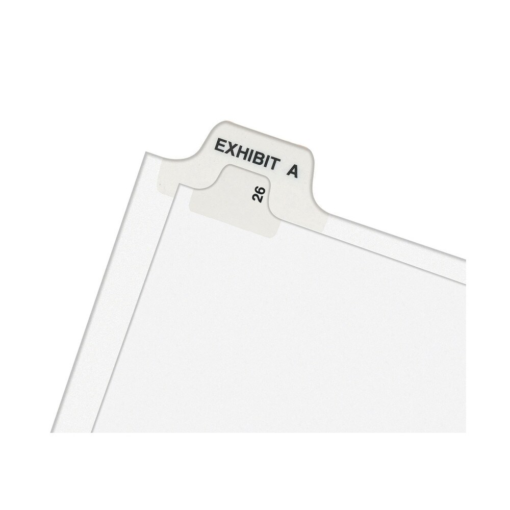 Avery 11 x 8.5 Allstate Style Preprinted Legal Exhibit Side 101 to 125 Tab Index Dividers - White (25-Pieces/Set)