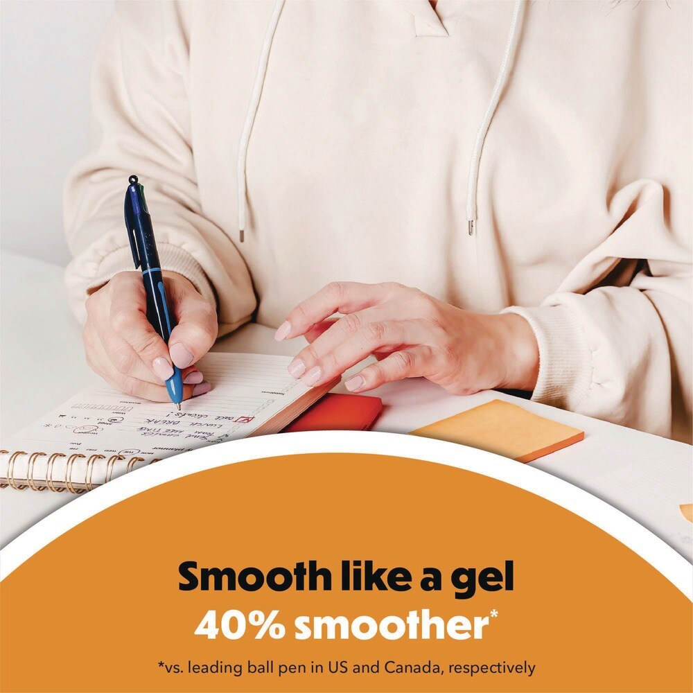 BIC 4-Color Smooth Medium 1 mm Retractable Ballpoint Pen - Multicolor (3/Pack)