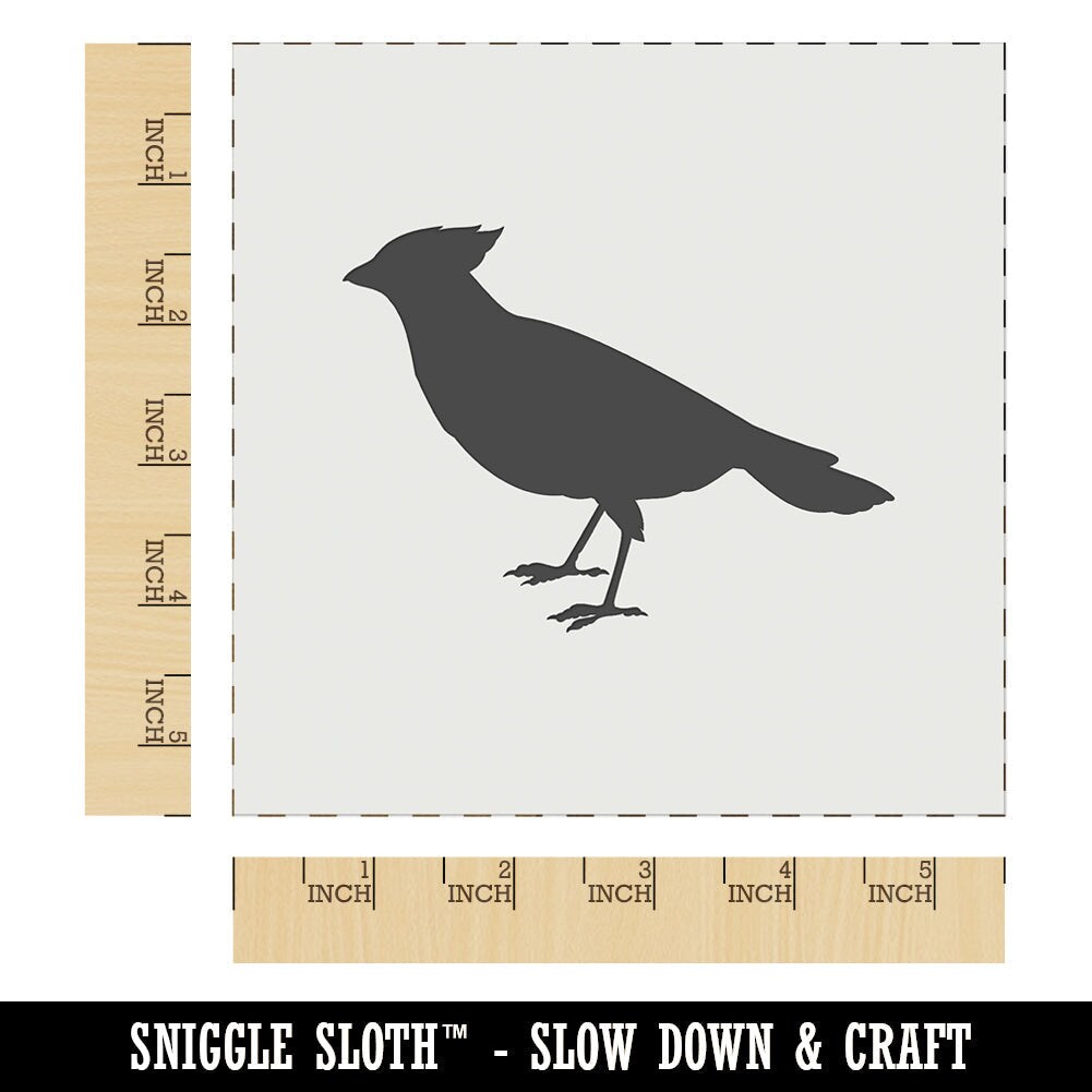 Cardinal Bird Standing Solid Wall Cookie DIY Craft Reusable Stencil