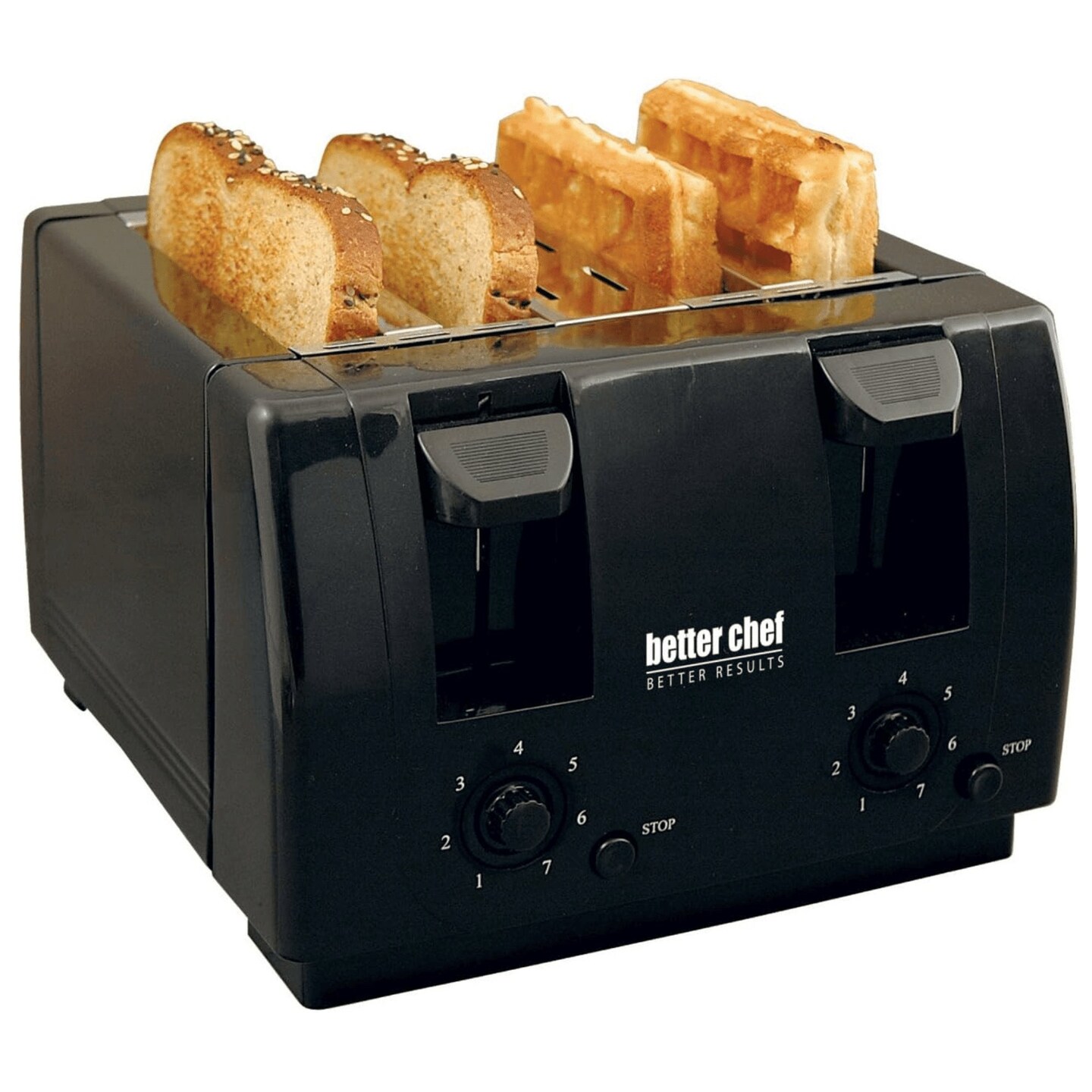 Edge Collections - 10.2" x 7.2" - Black - Versatile 4-Slice Toaster with Adjustable Browning Control - 1 Piece