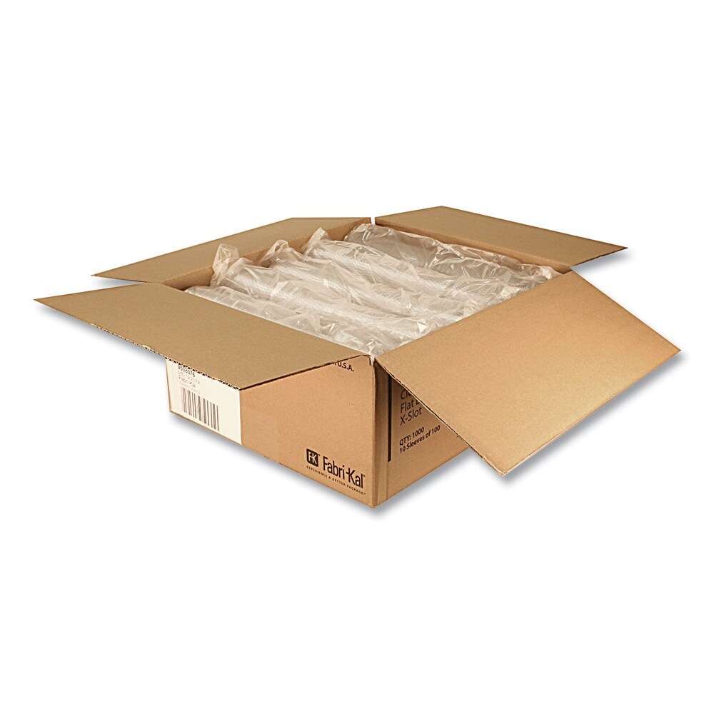 Fabri-Kal Greenware X-Slot Plastic Cold Drink Lids, Fits 12 oz to 20 oz Cold Cups - Clear (1000/Carton)