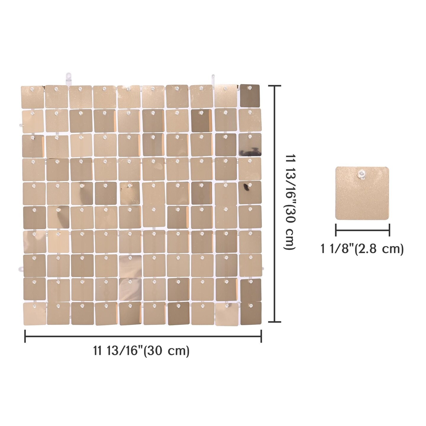 Edge Collections – 4 x 6 ft – Shimmer Wall Backdrop Square Sequin Panels – 24 Pieces