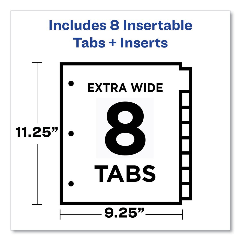Avery Big Tab 11.13 in. x 9.25 in. 8-Tab Insertable Plastic 2-Pocket Dividers - Assorted (1-Set)