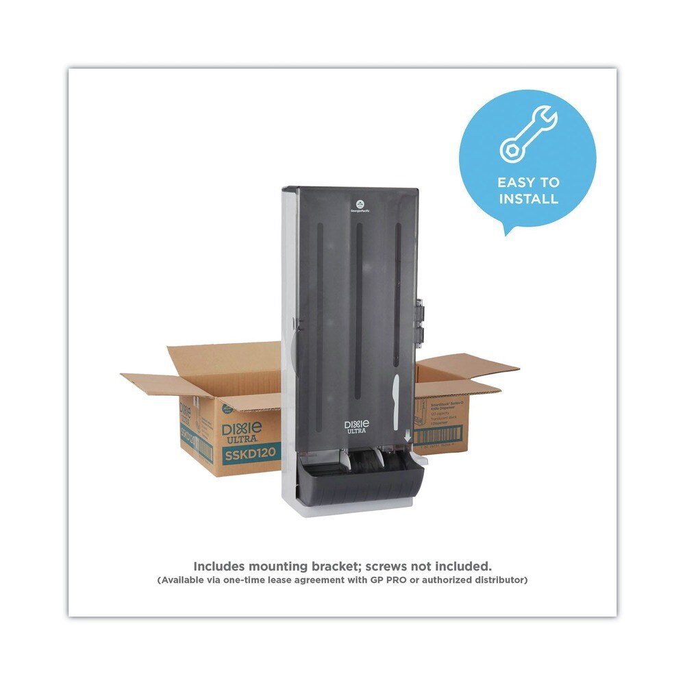 Dixie SmartStock 10 in. x 8.75 in. x 24.75 in. Utensil Knife Dispenser - Translucent Gray (120/Carton)