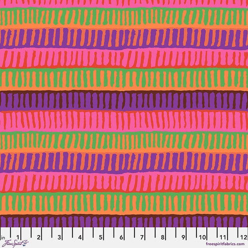 Fabric FreeSpirit Kaffe Fassett Collective Red Zipper Stripe August 2025 by the Quarter Yard PWBM103.RED