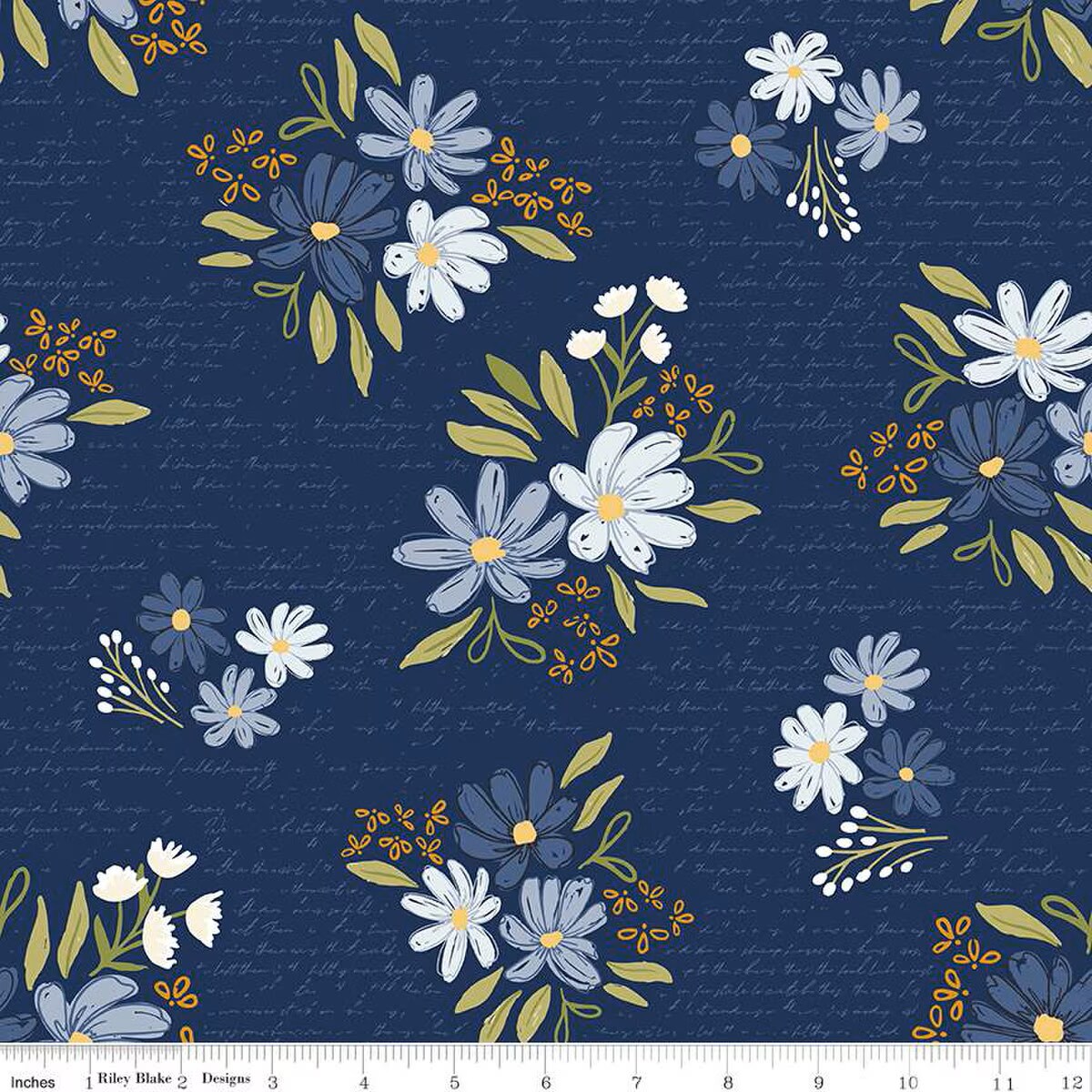 Fabric Riley Blake Navy Main Between the Pages by the Quarter Yard ...