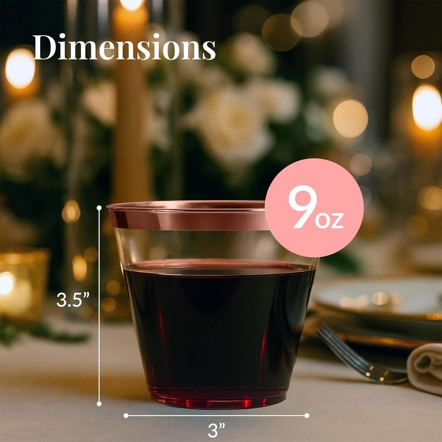 Edge Collections -9oz-Pink-Elegant Disposable Tumblers for Parties and Events