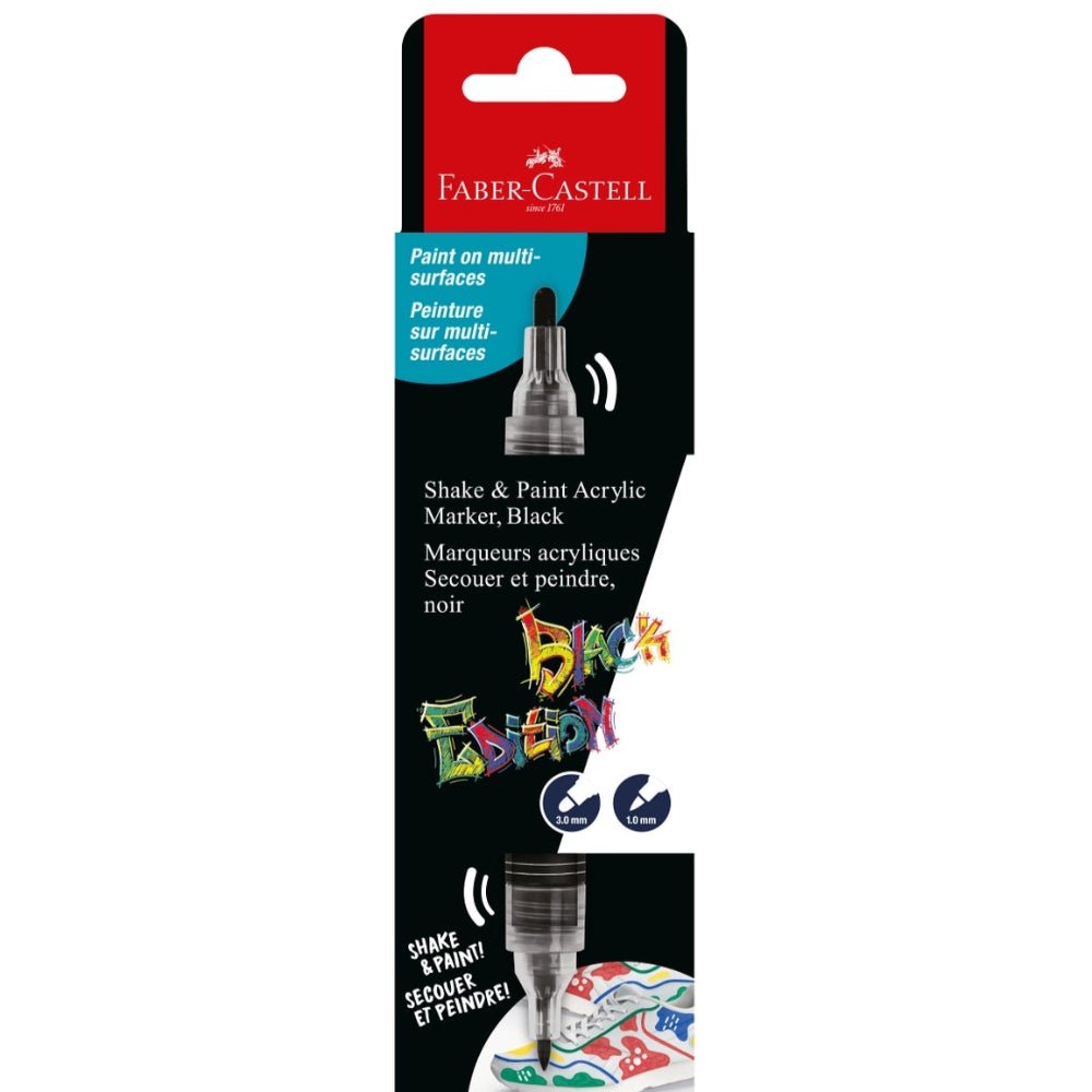 Shake & Paint Acrylic Paint Marker - Bullet and Fine Tip Nib Double Ended - Black - Clearance