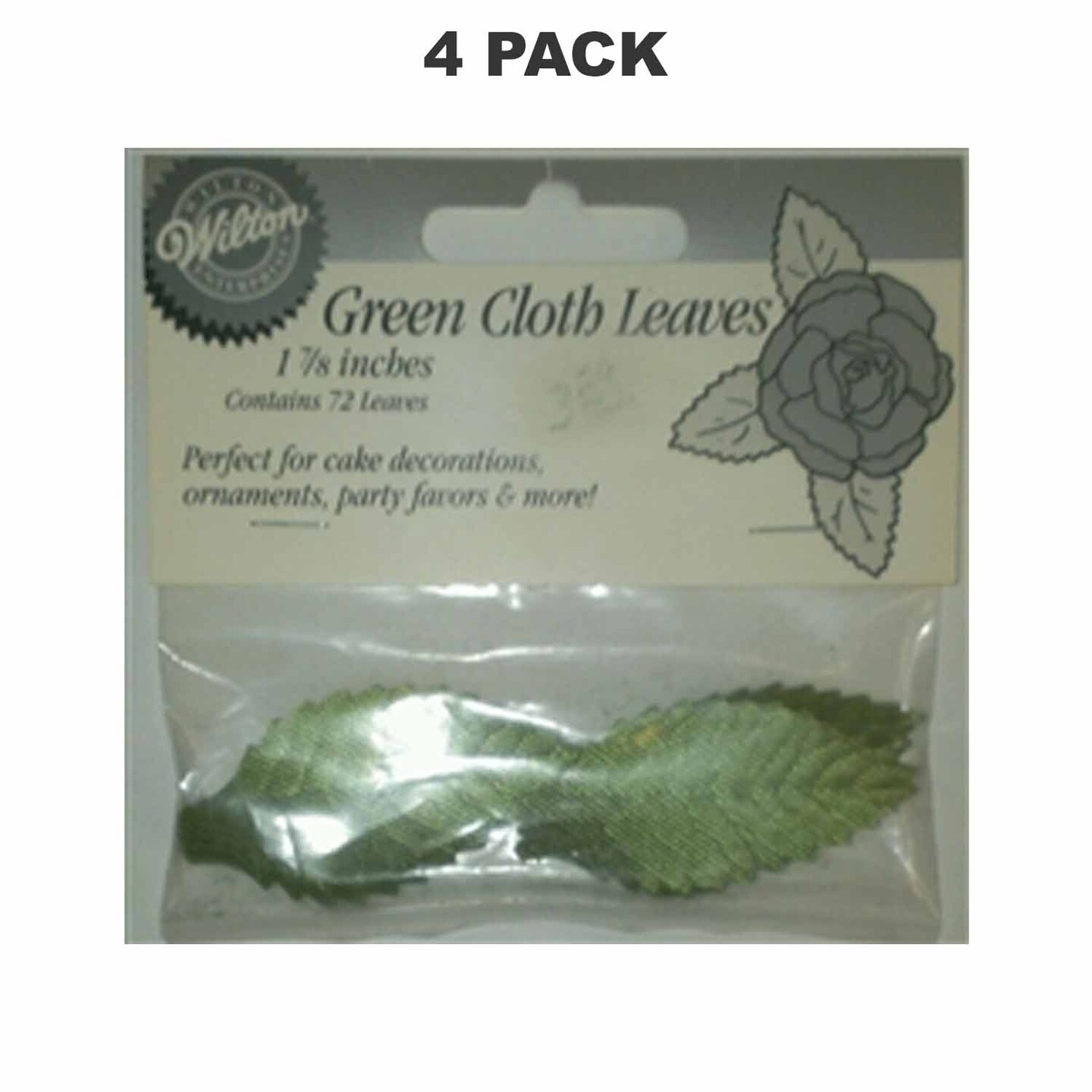 Green Cloth Leaves 72 Leaves for Cake Decorations & Party Favors