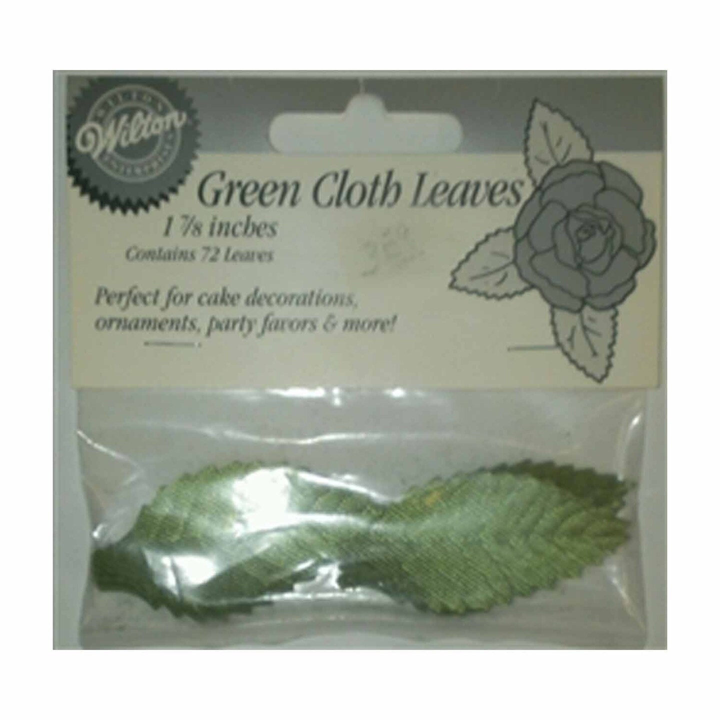 Green Cloth Leaves 72 Leaves for Cake Decorations & Party Favors