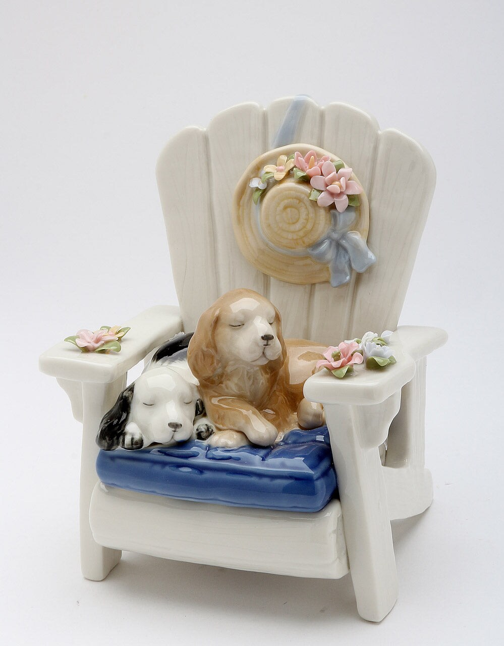 Ceramic Dogs On Garden Chair Music Box, Home D&#xE9;cor, Gift for Her, Gift for Mom, Kitchen D&#xE9;cor, Dog Lover Gift, Pet Loss Gift