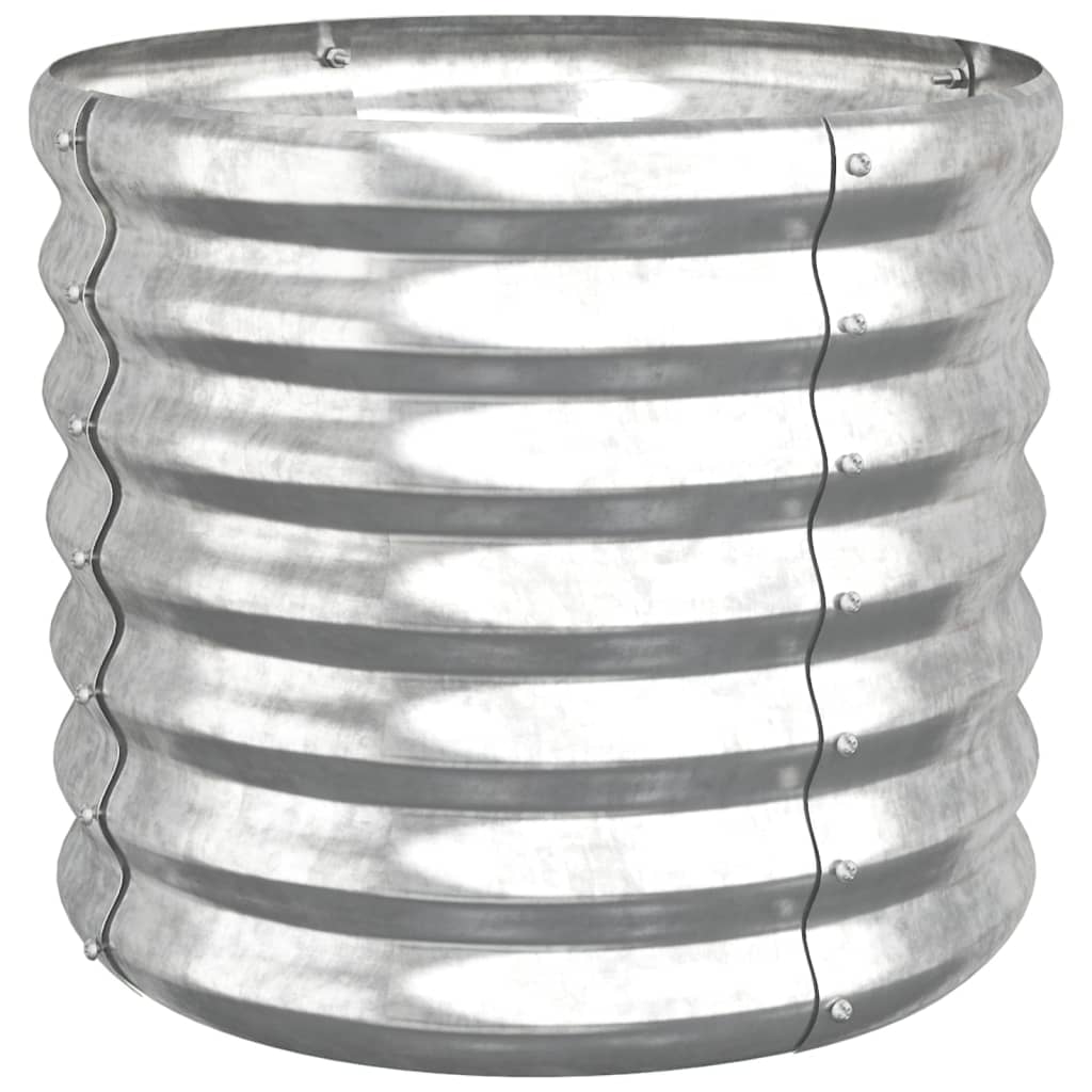 vidaXL Garden Planter Powder-coated Steel 15.7&#x22;x15.7&#x22;x14.2&#x22; Silver