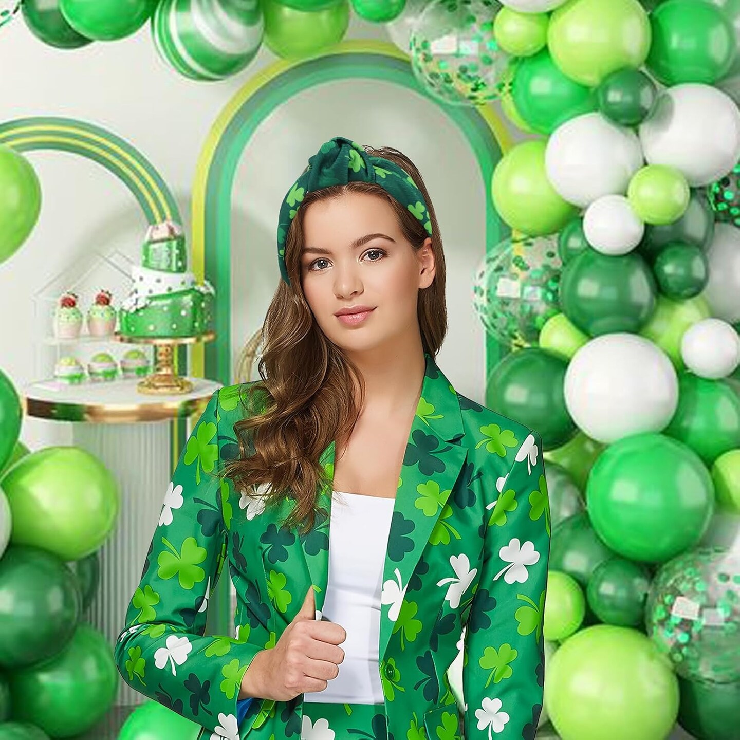 Knotted Clover Shamrock Headbands - Wide Hair Bands for Women and Girls, St. Patrick&#x27;s Day Party Gifts