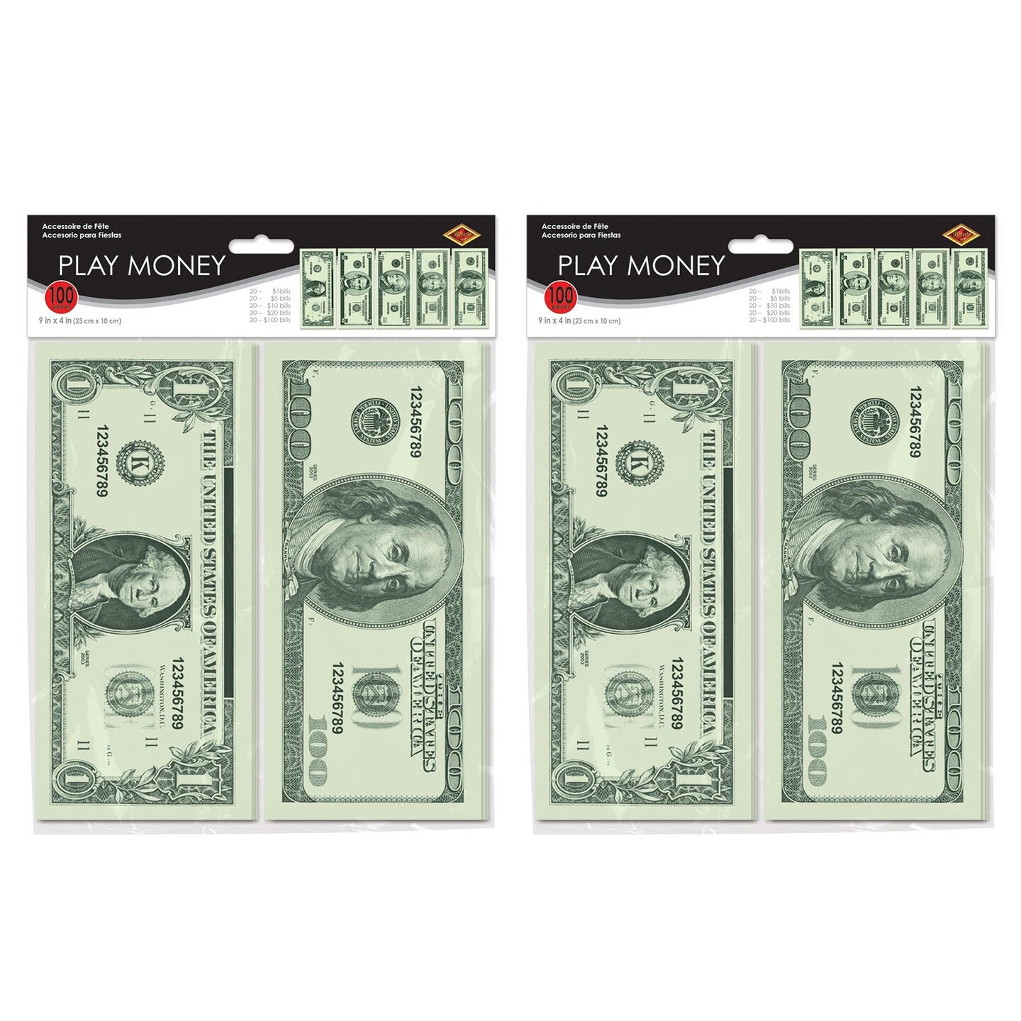 1200 Pack Beistle Casino Party Play Money