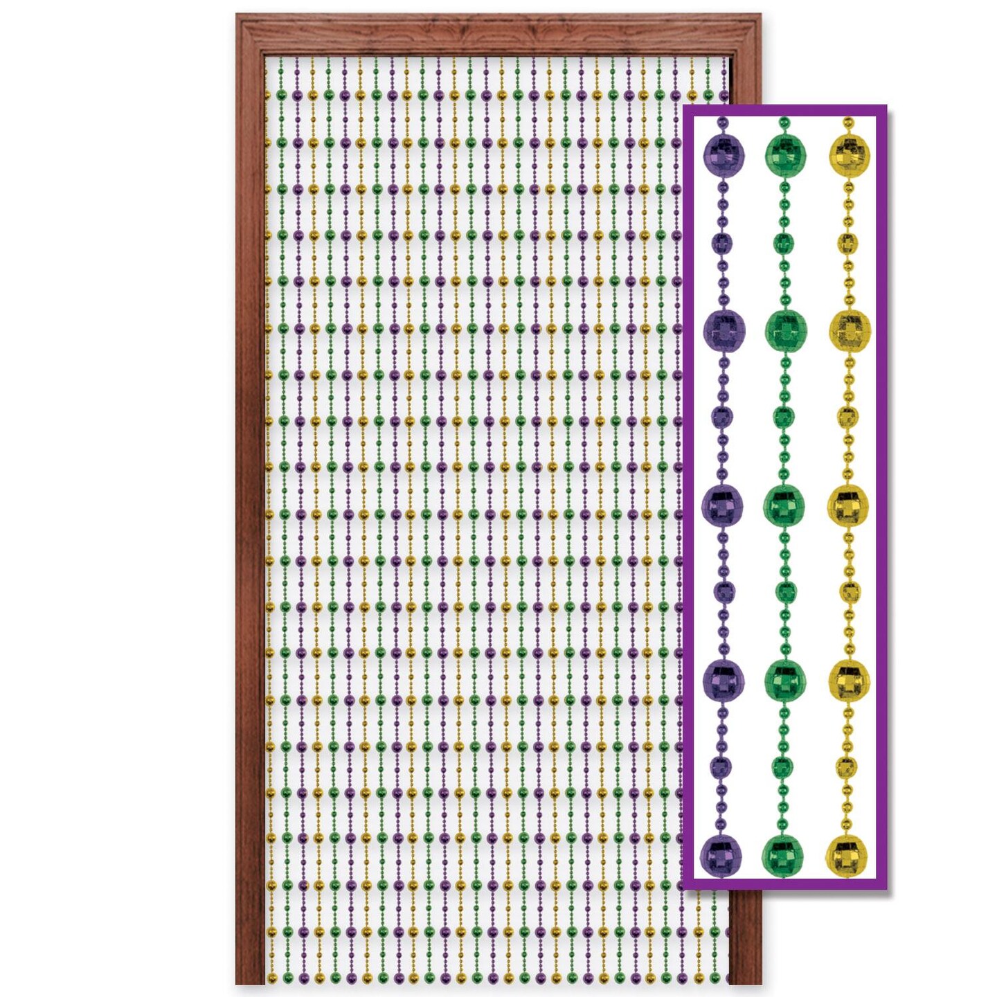 Beistle Mardi Gras Disco Ball Bead Curtain Decoration