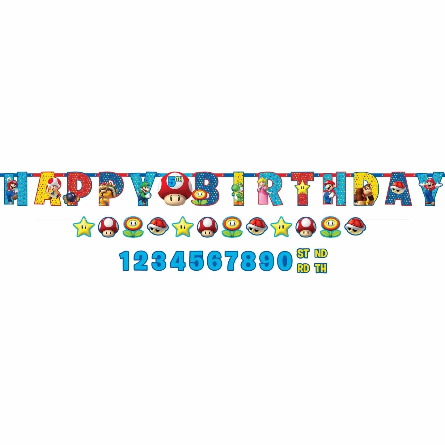 Super Mario Brothers &#x22;Add an Age&#x22; Jumbo Letter Banner Kit - 2pcs