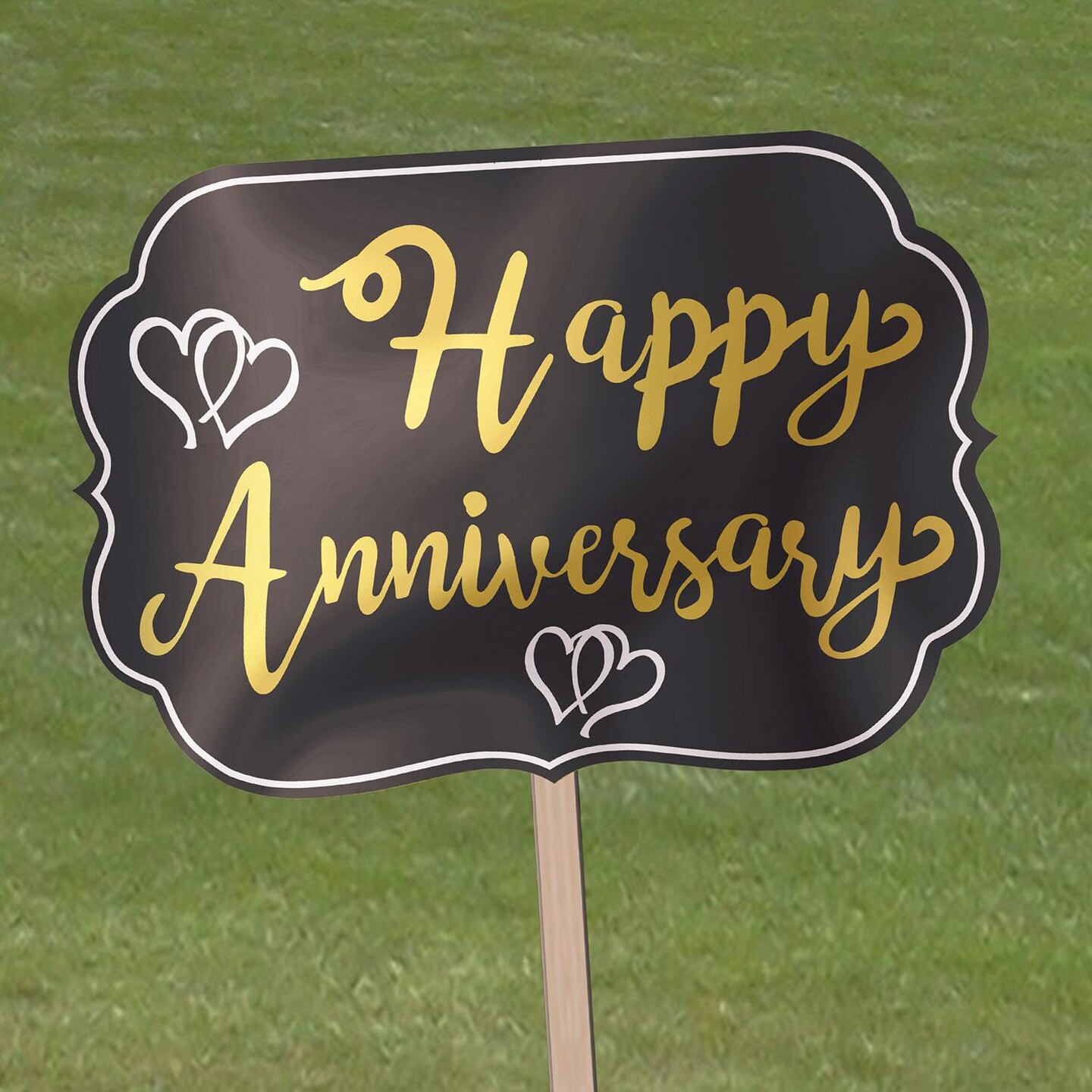 6 Pack Beistle Foil Happy Anniversary Yard Sign