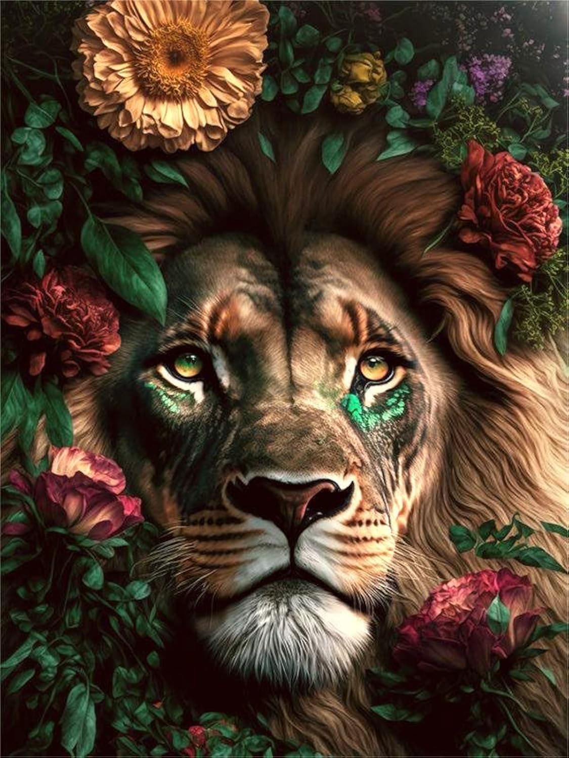 Lion Diamond Painting Kits for Adults,Animal Diamond Art Kits for Adults Beginners Paint by Diamond Wall