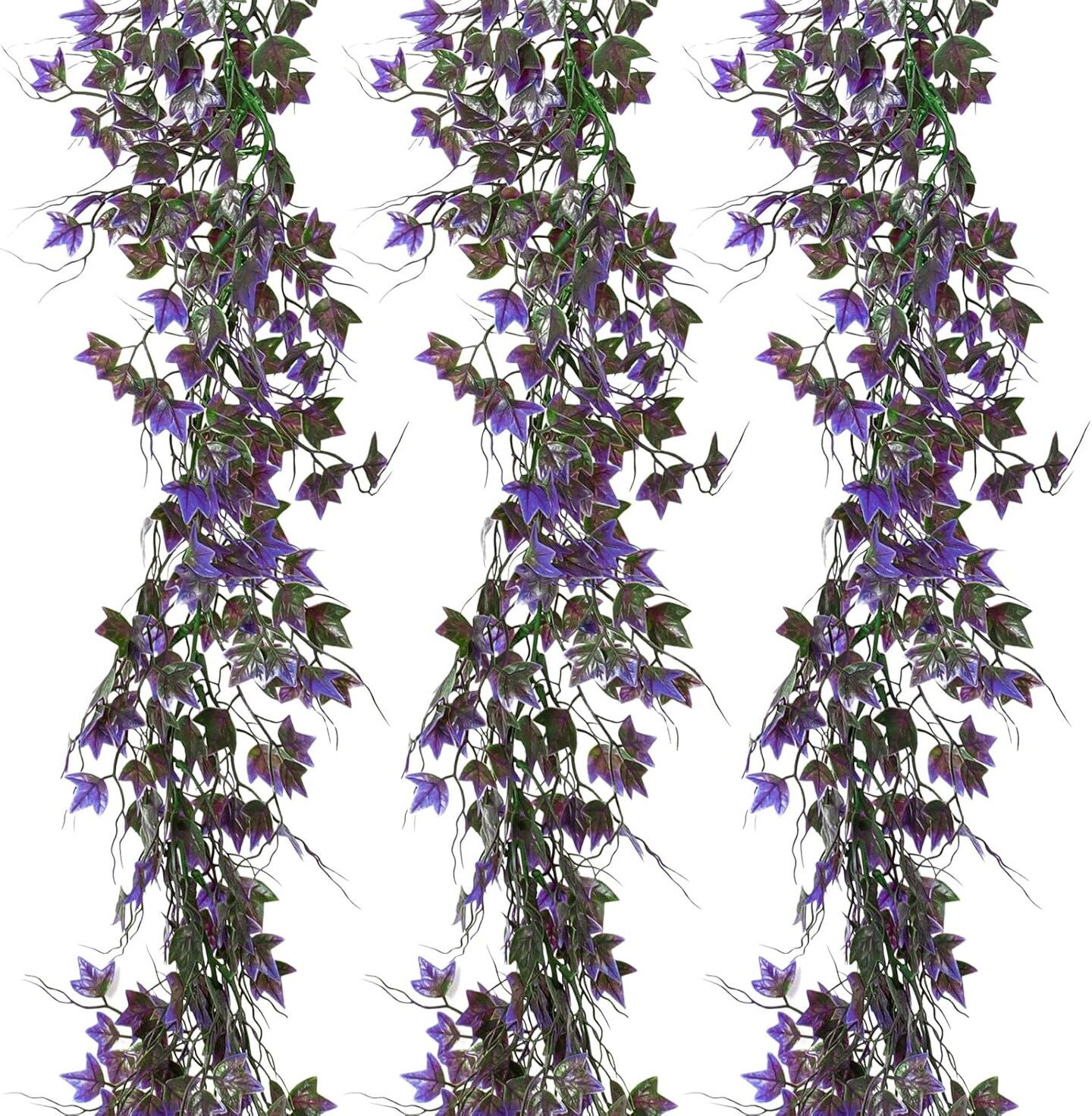 Artificial Vines Outdoor Ivy Garland Room Decor for Bedroom Aesthetic Garlands for Decoration Fake Leaves Fake Plastic Plants for Indoor Home Outdoor Garden Proch Backyard Arch Decoration(Purple)
