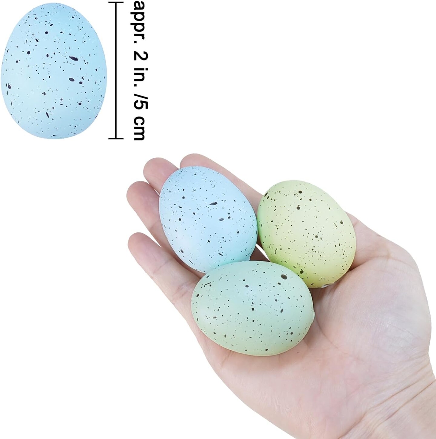 40 Pcs Easter Eggs Artificial Speckled Foam Eggs Pastel Green Blue Decorative Eggs 2.1&#x22; for Neutral Spring Easter Table Decor Bowl Basket Filler DIY Wreath Party Favor