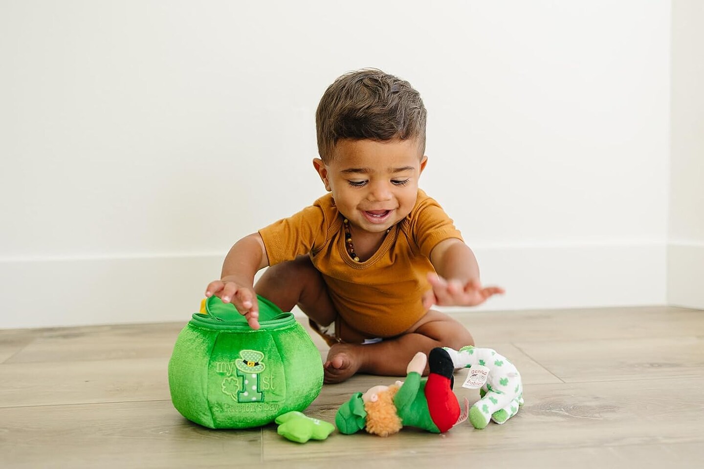 St. Patrick's Day 5-Piece Set - St Patricks Day Toys for Babies, Irish Baby Gifts with Stuffed Leprechaun