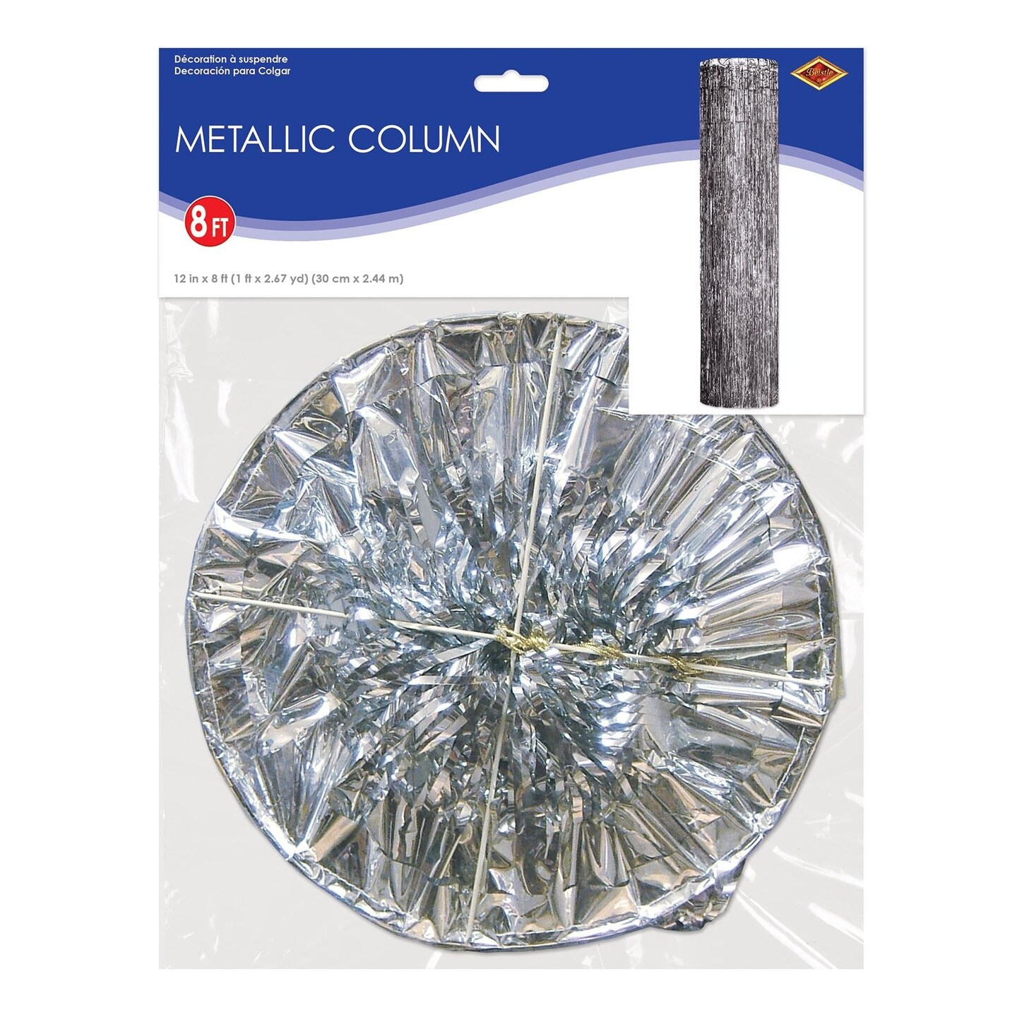 6 Pack Beistle 1-Ply Gleam &#x27;N Party Column - silver