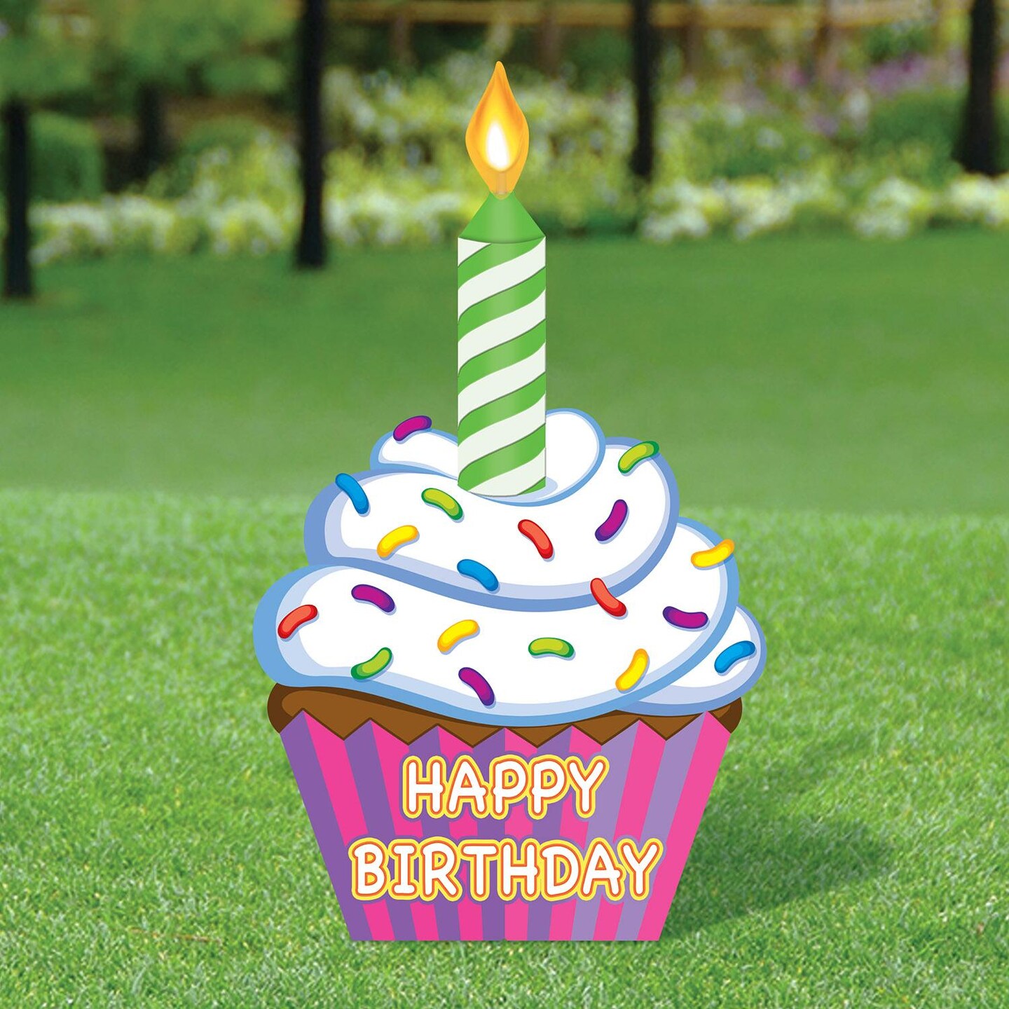 2 Pack Beistle Plastic Jumbo Cupcake Yard Sign