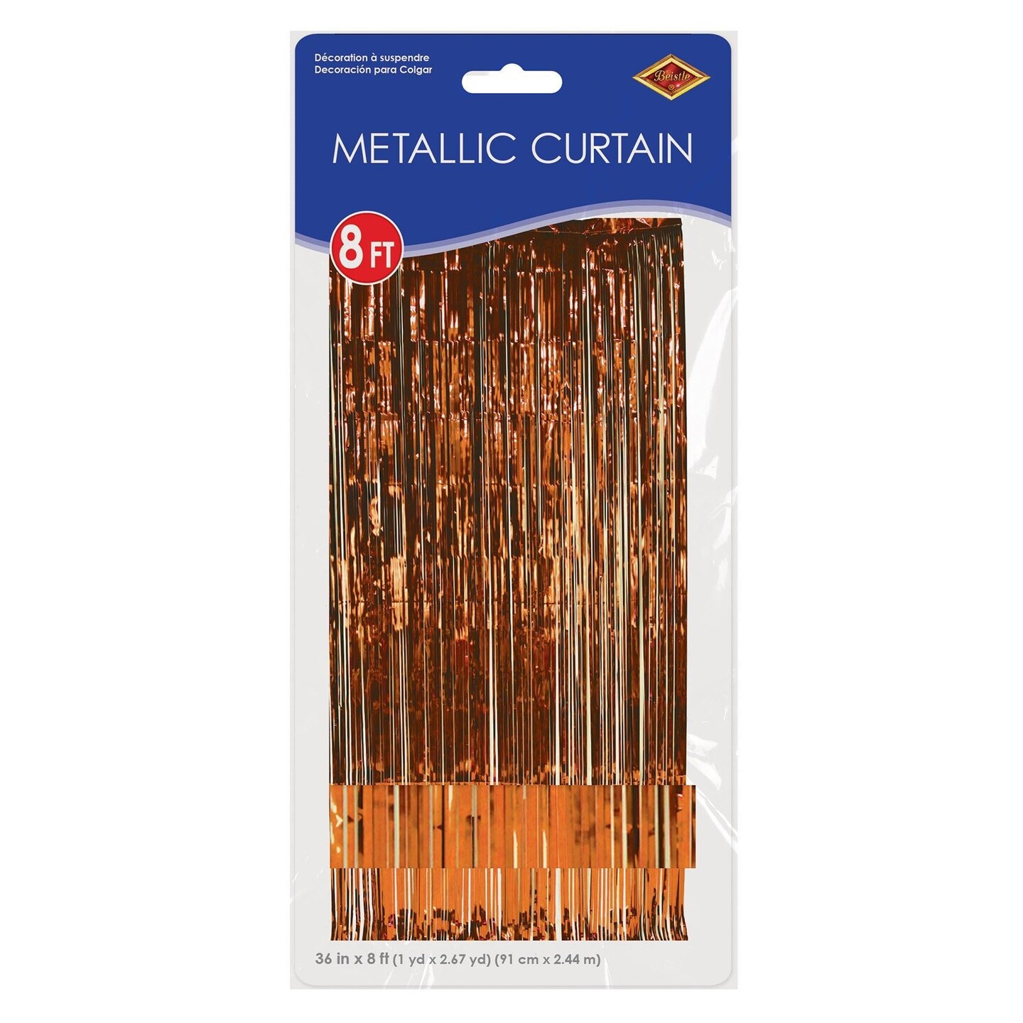 6 Pack Beistle 1-Ply Gleam &#x27;N Party Curtain - orange