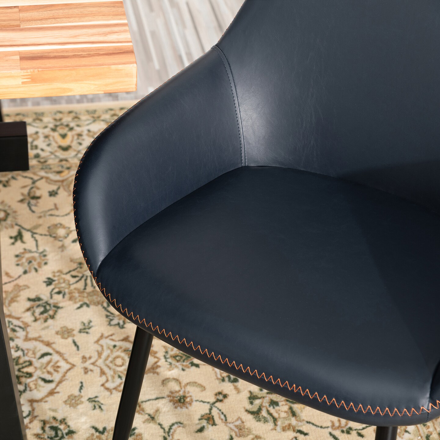Set of 2/4 Mid-Century Modern Leatherette Dining Armchairs