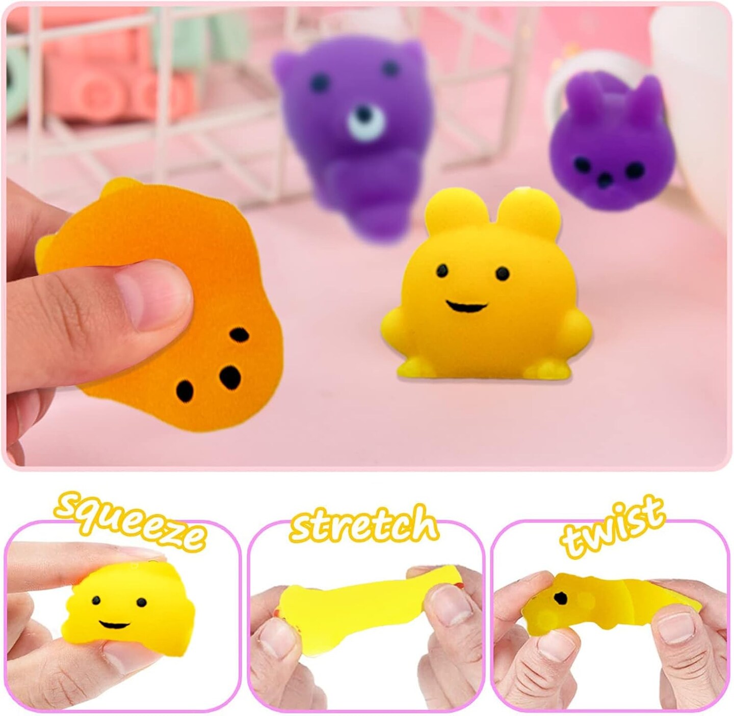 150 Pcs Squishy Toys Mochi Squishy Fidget Toys Kawaii Squishies