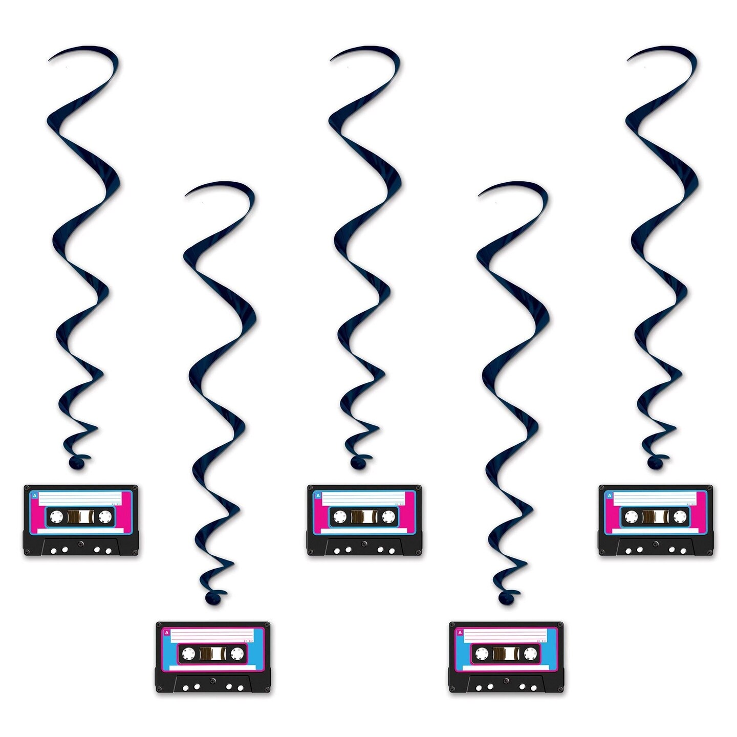 6 Pack Beistle Cassette Tape Party Whirls
