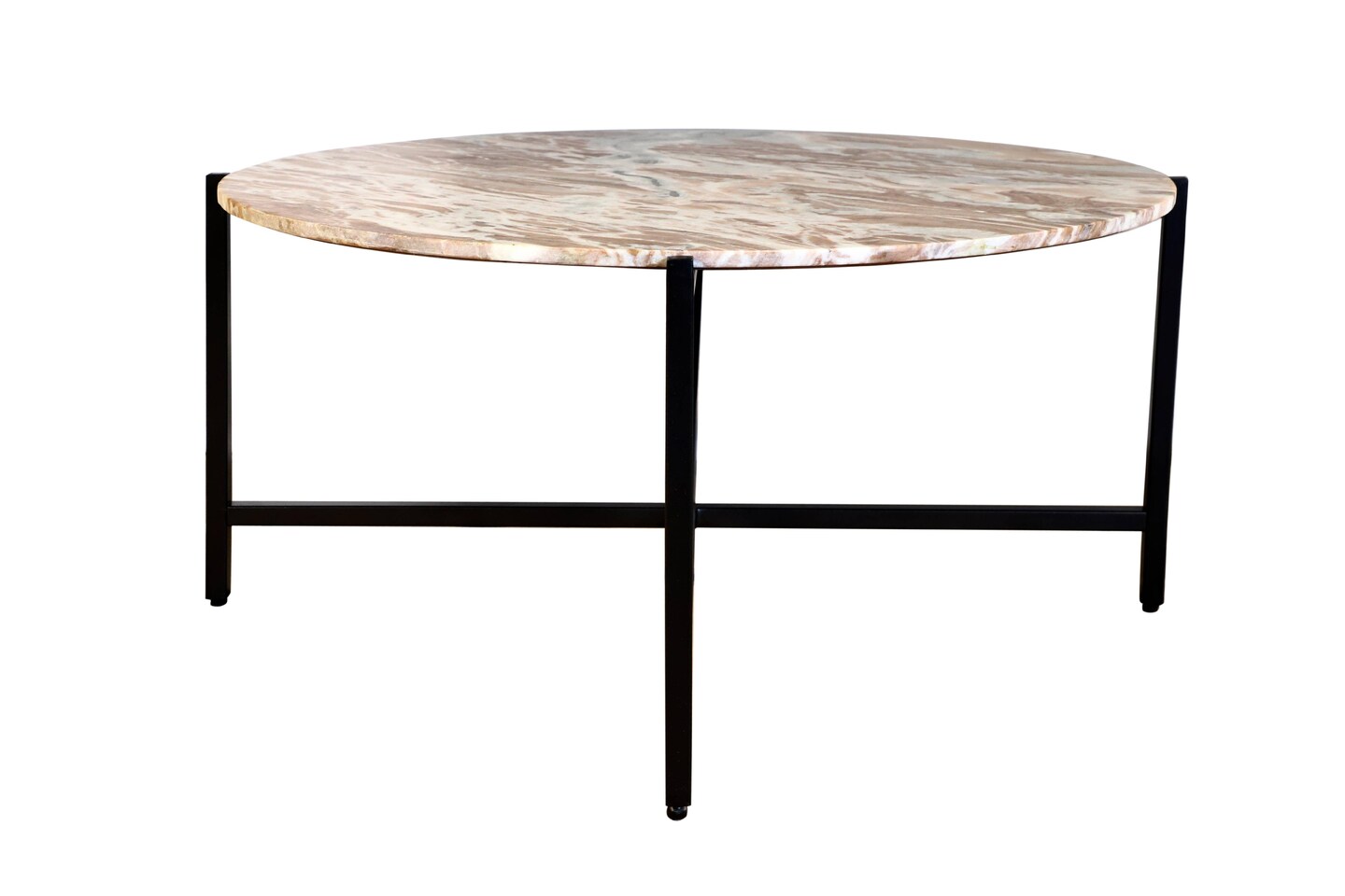 Brown Marble Nesting Table with Metallic Grey Metal Frame (17" Height) | Elegant & Sturdy Side Table | Space-Saving Modern Design | Perfect for Living Room, Bedroom, Office & Home Décor